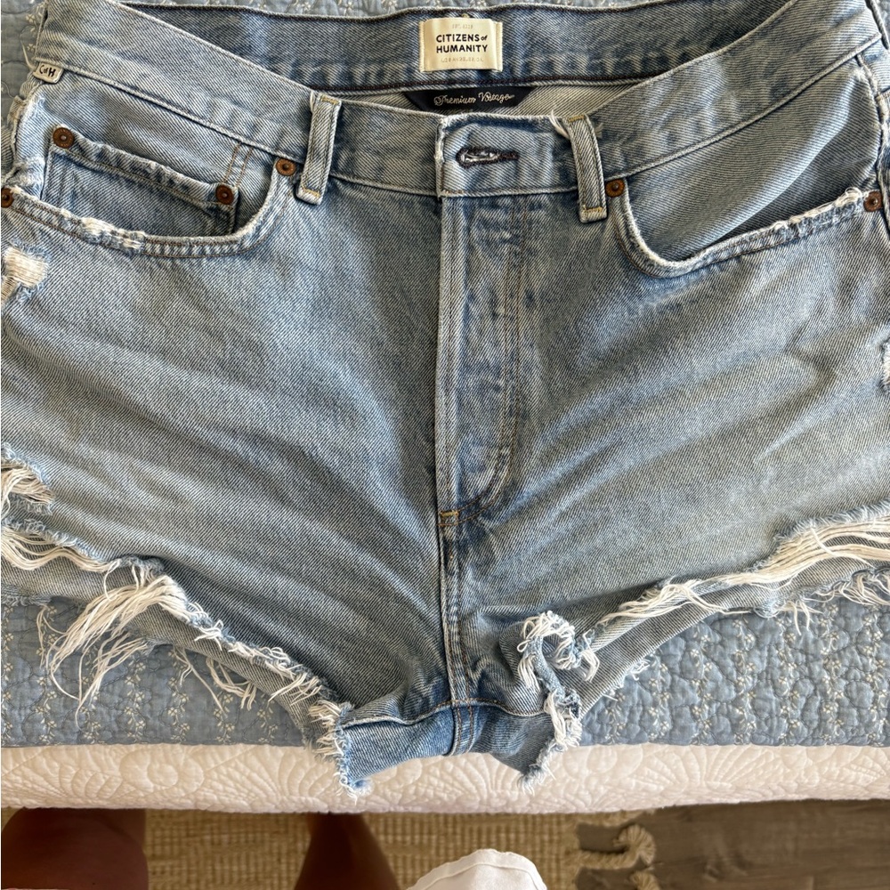 Citizen Light Blue Distressed Jean Shorts